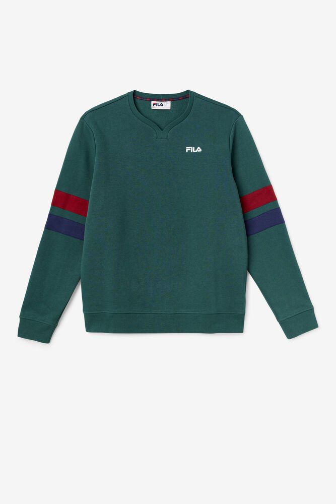 Fila Faneel Crew Sweatshirt Green - Mens - 60125VOLU